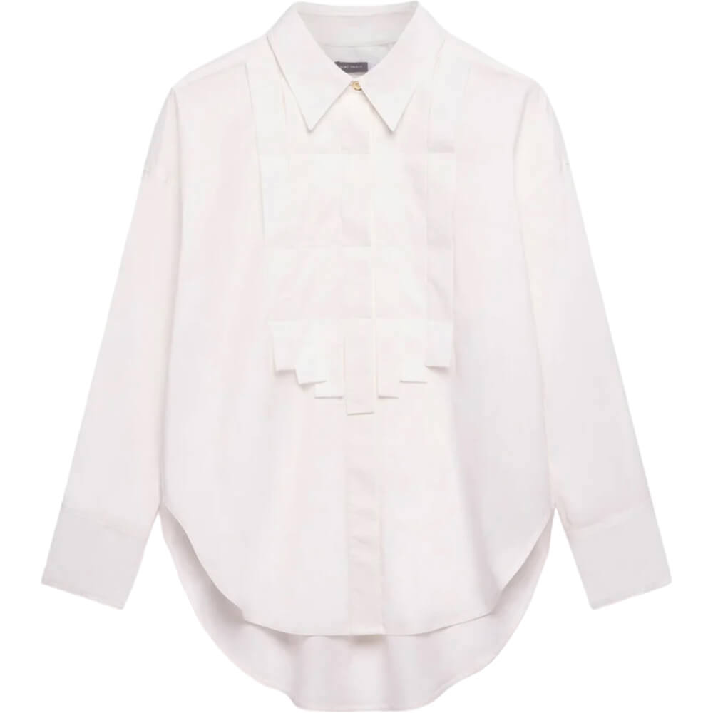 Mint Velvet White Bib Detail Cotton Shirt